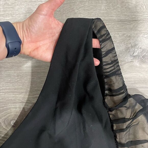 Black Halo One Shoulder Mini Dress with Ruched Chiffon Side Panel - Picture 5 of 8